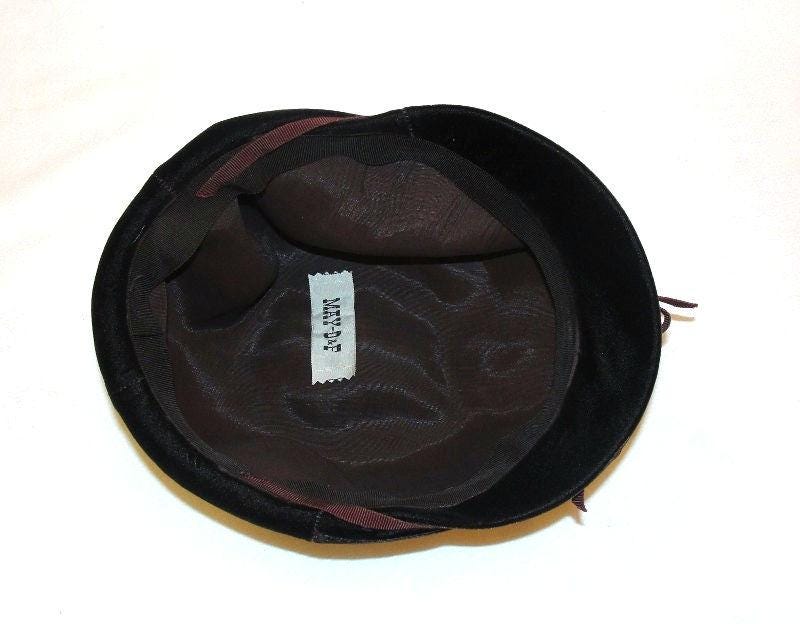 Brown Velvet Hat in Soft Velvet Styled Hat Made to Look Like  display picture 2
