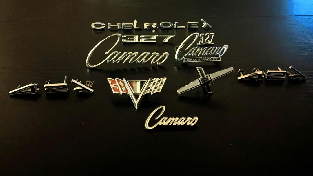 Chevrolet Car Emblems Vintage 1968 1969 Camero Script Chrome Car Trim ...