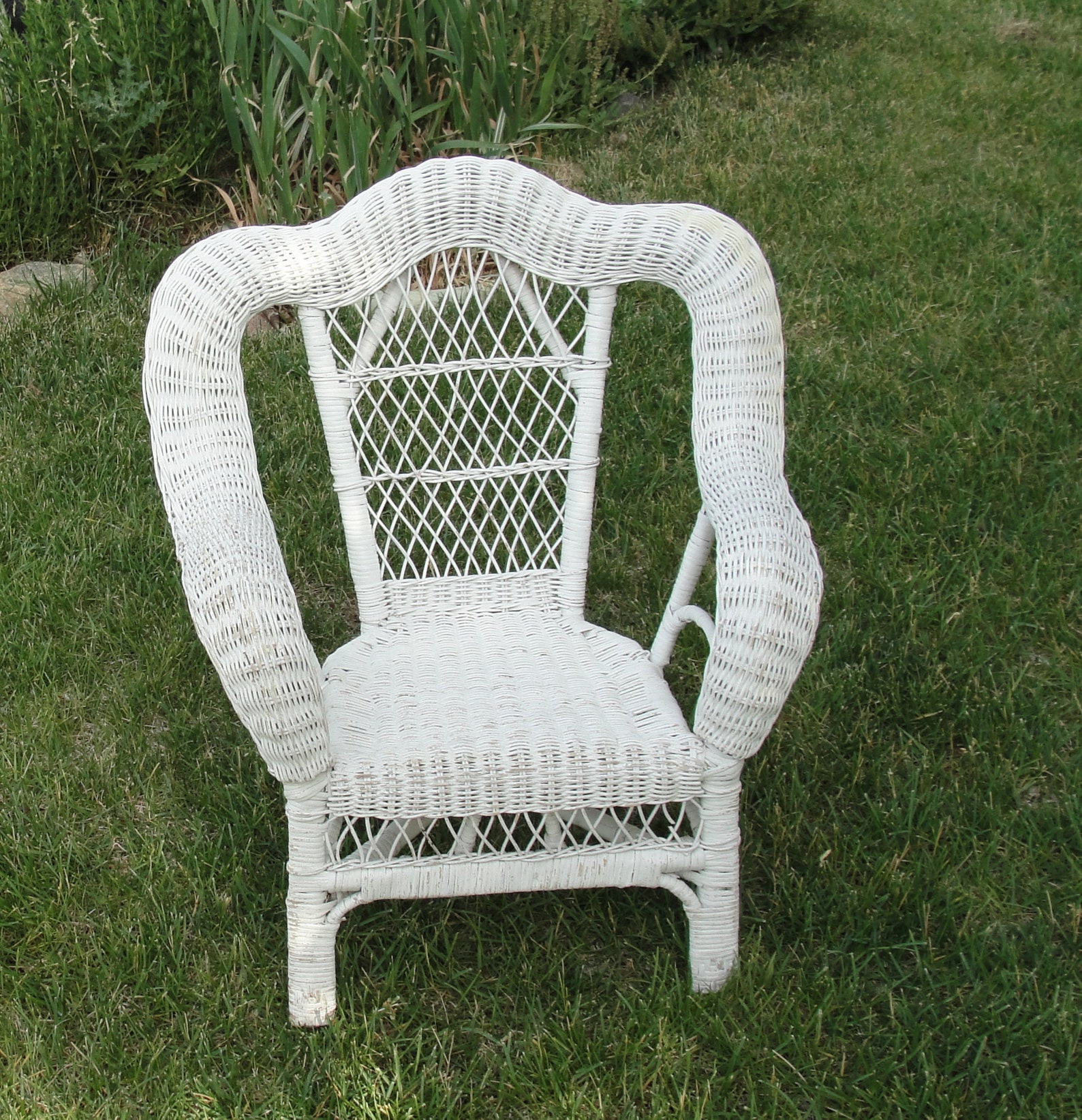 White Wicker Chair 100 Natural Rattan Children's Etsy