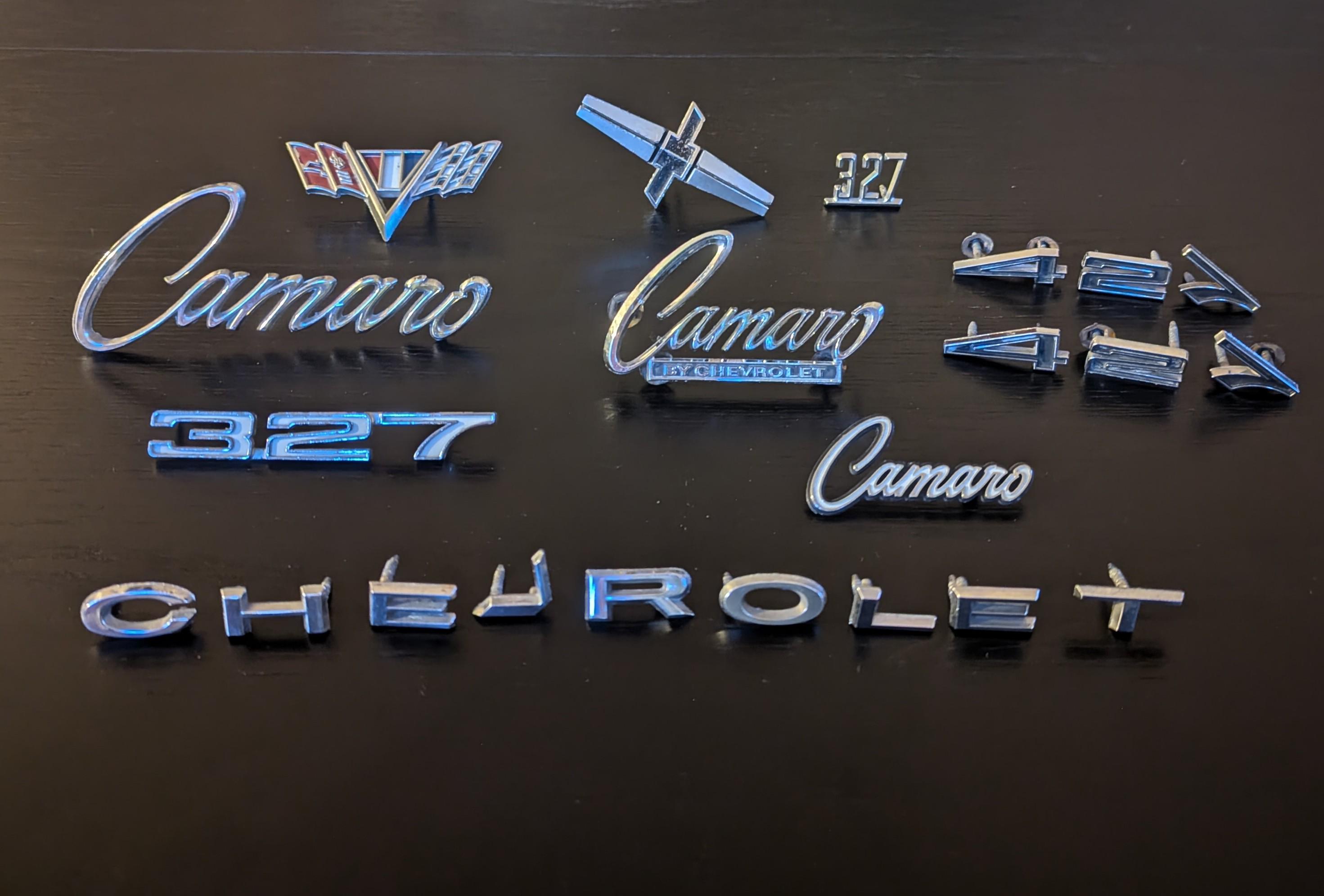 Chevrolet Car Emblems Vintage 1968 1969 Camero Script Chrome Car Trim ...