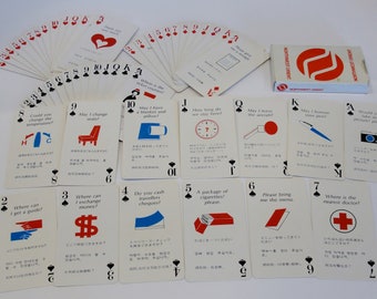 Northwest Orient Airlines Talking Picture Cards that are also a Deck of Playing Cards