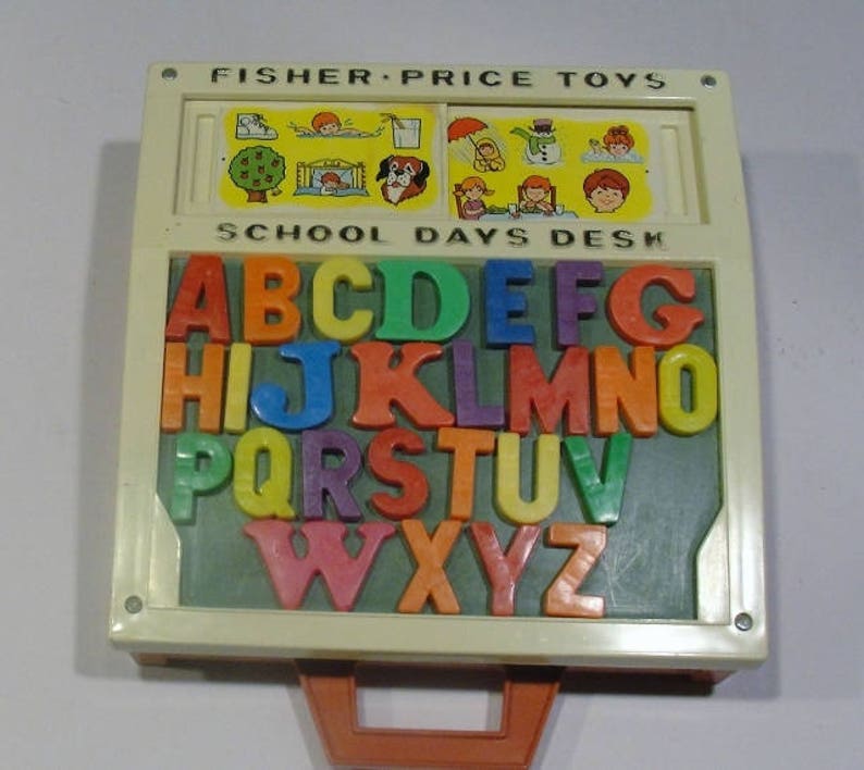 vintage fisher price school days desk