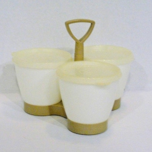 Tupperware Trio Compartments Caddy by Tupperware with Beige accent Color 1970s