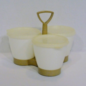 Tupperware Trio Compartments Caddy by Tupperware with Beige accent Color 1970s