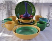 Colorful Fiesta Ware Dishes Large Beautiful Set of 20 Pieces Total