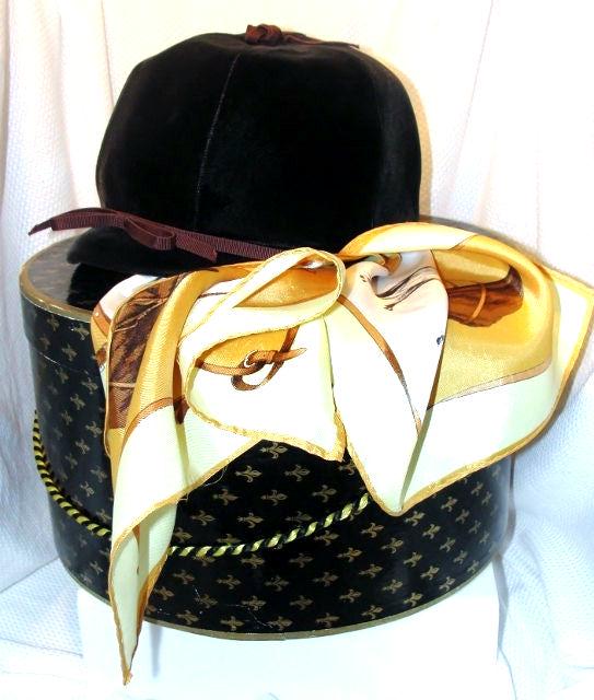 Brown Velvet Hat in Soft Velvet Styled Hat Made to Look Like  display picture 1