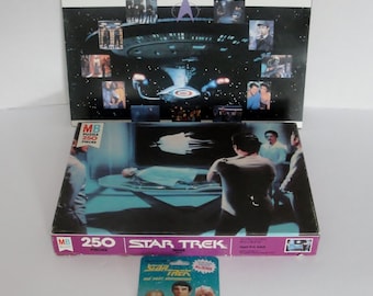 Collection of Star Trek Memorabilia that includes 12 posters 1979 Complete Puzzel and a 1993 Viewer