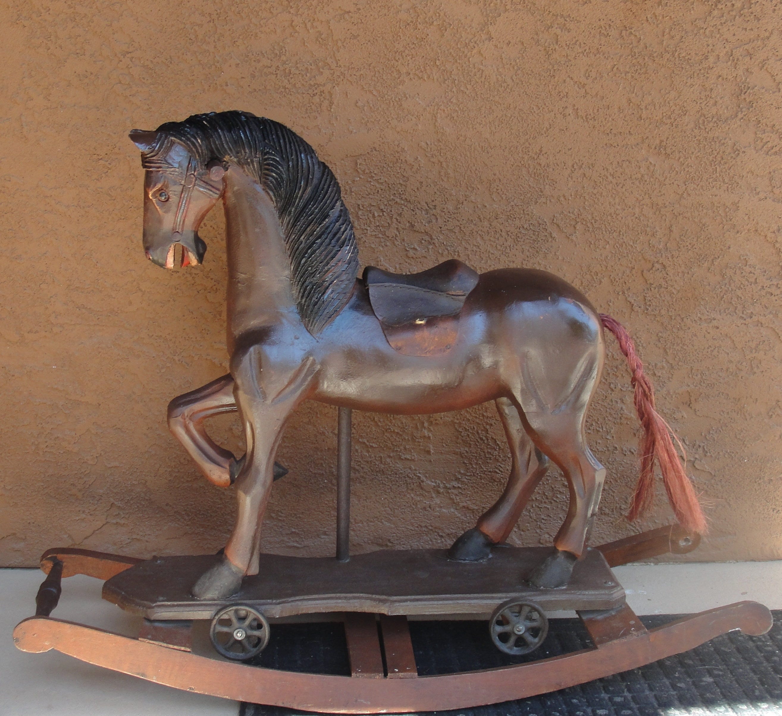 Antique wooden rocking sale horse