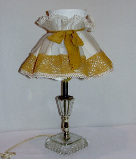 antique crystal table lamp