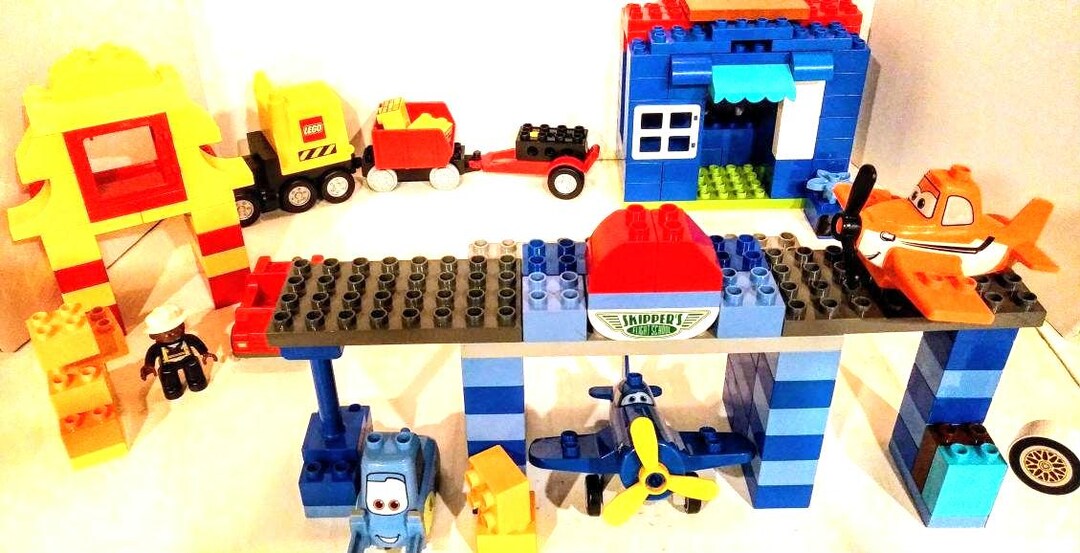 Large Lego Duplo Set Skippers Flying School, Road Repair Equipment, Fire  House, Truck, and a Hours of Play and Learning Canada