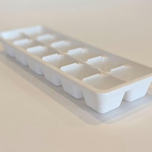 Small White Plastic Ice Cube Tray for Camper or Mini Fridge