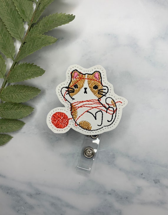 Cute Badge Reels, Premium Quality Kitten Cat Kitty Reel Holder, ID
