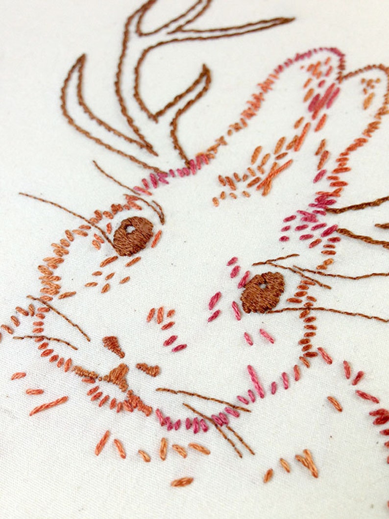 jackalope hand embroidery pattern image 2