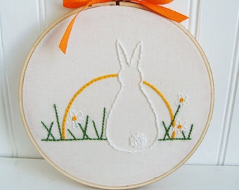 bunny at sunrise hand embroidery pattern