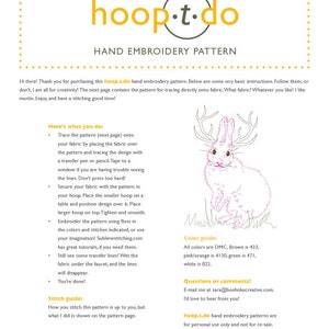 jackalope hand embroidery pattern image 3