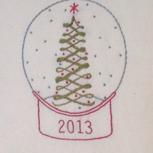 christmas snow globe hand embroidery pattern image 2