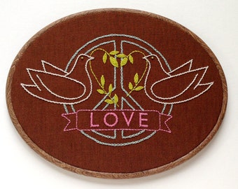 Peace and Love Hand Embroidery Pattern