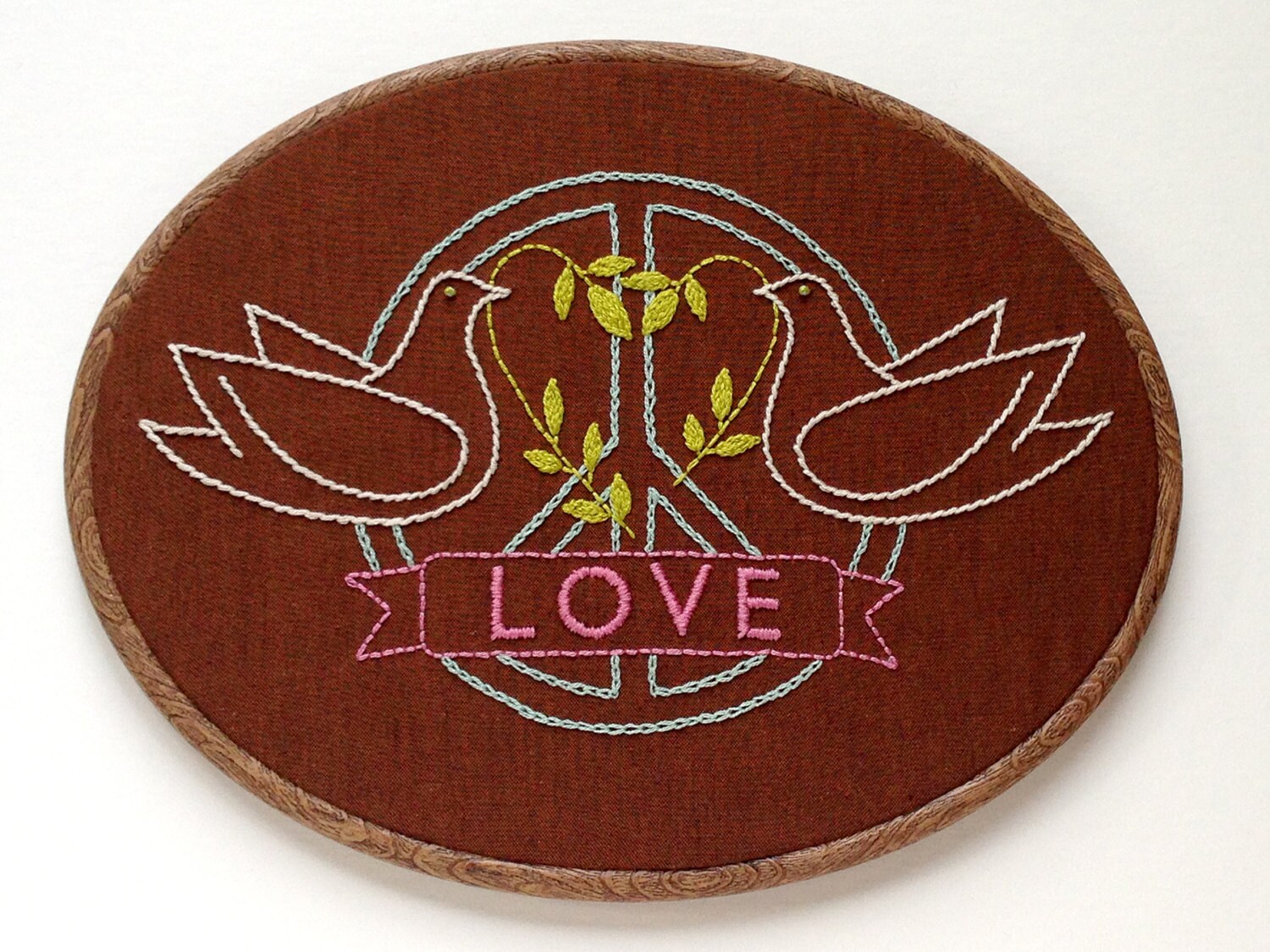 Peace and Love Hand Embroidery Pattern - Etsy