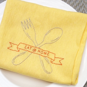 Eat at Home Hand Embroidery Pattern - Etsy
