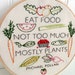 Eat Food Embroidery Pattern - Etsy
