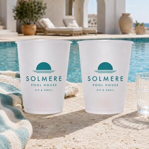 Custom Poolside Rental Cups, Personalized Vacation House Drinkware