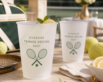 Personalized Tennis Cups, Custom Country Club Social Party Favors