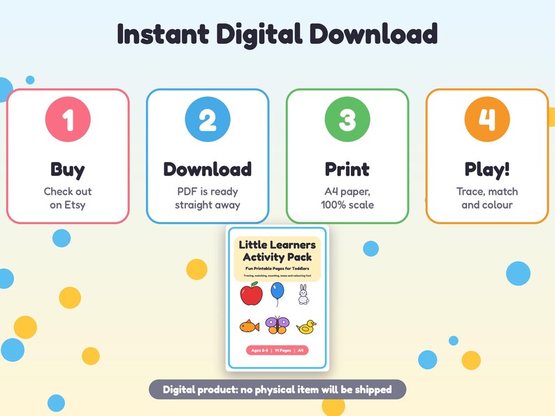 Toddler Activity Book Printable A4, Preschool Worksheets, Tracing ...