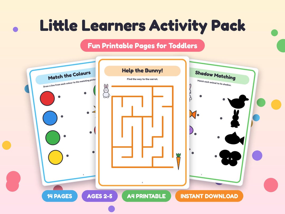 Toddler Activity Book Printable A4, Preschool Worksheets, Tracing ...