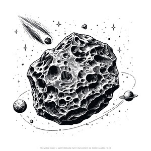 Meteorite SVG Cut File, Rustic Hiking Mug Design, Asteroid Clipart for Cricut, Laser Engraving and Sublimation