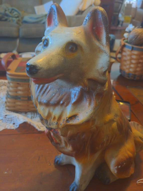 Rare Vintage Carnival Chalkware Collie Dog 12 Inches Tall - Etsy
