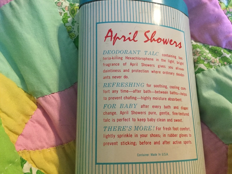 Vintage April Showers Imported Talc Tin Reduced