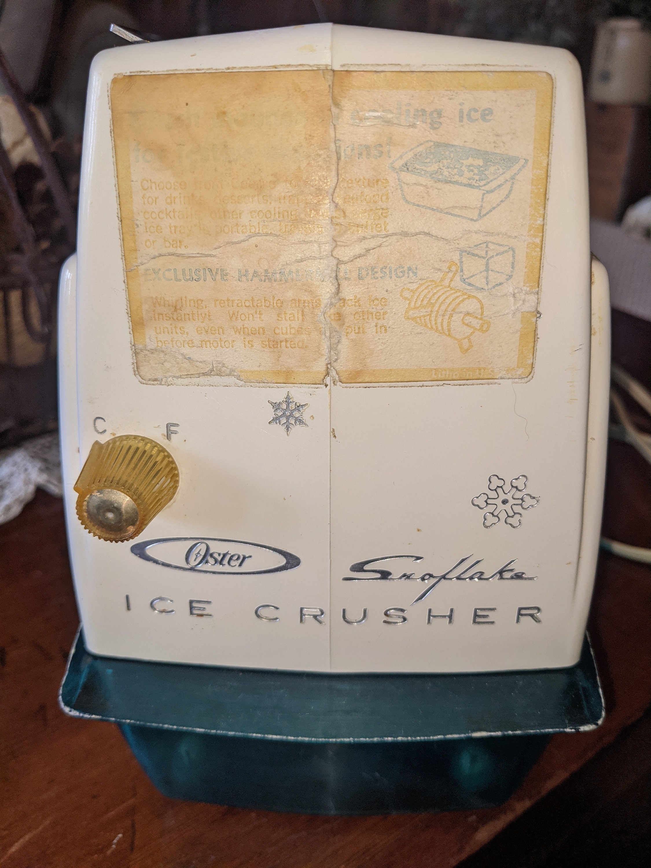 Vintage Oster Snowflake Ice Crusher Electric Awesome Etsy