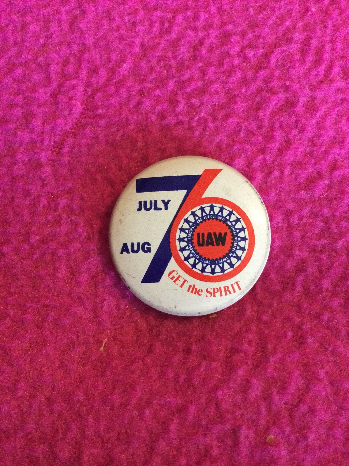 Vintage UAW Bicentennial Pinback Button Awesome - Etsy