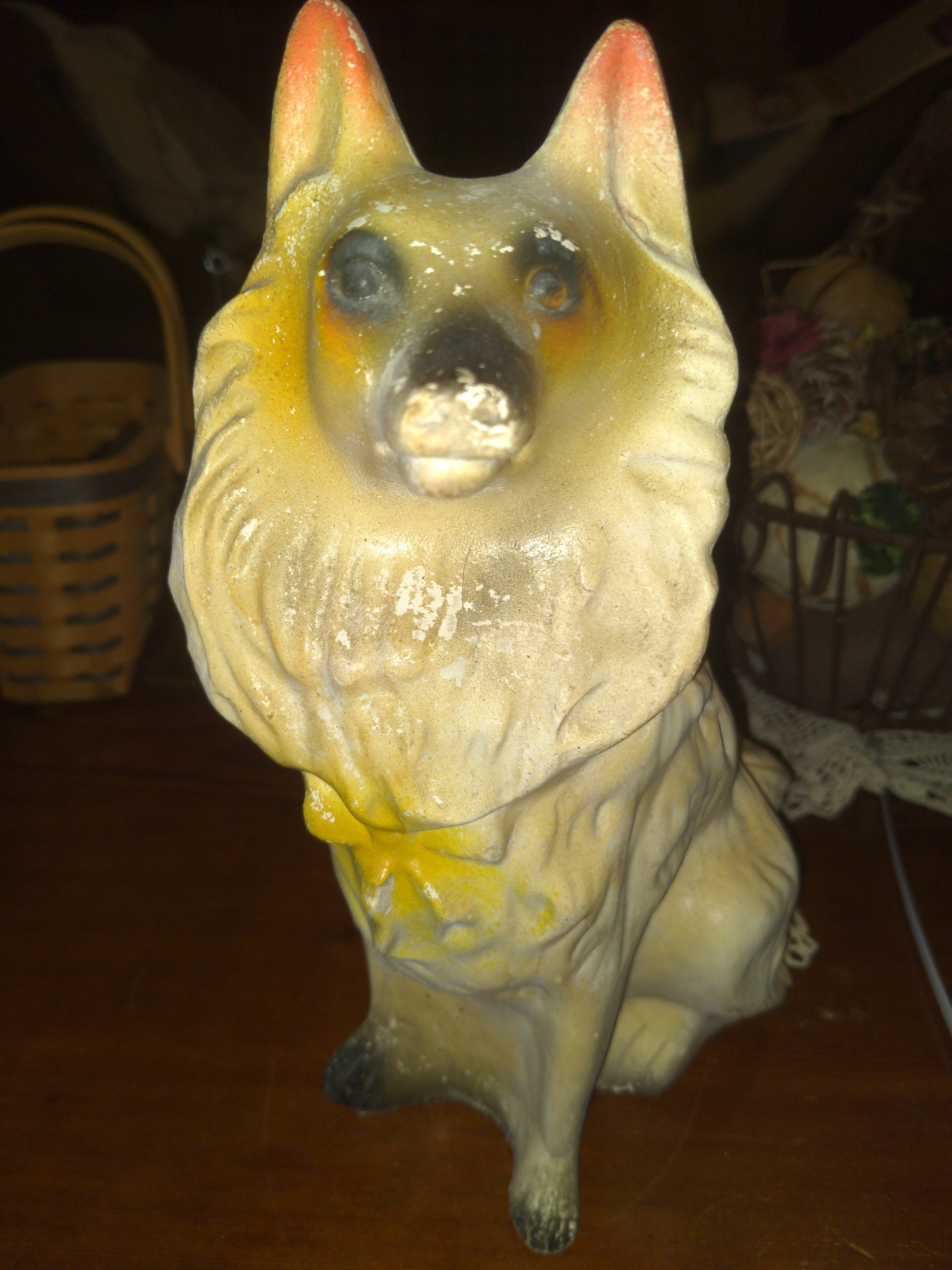 Vintage Chalkware Collie Dog Carnival Prize - Etsy