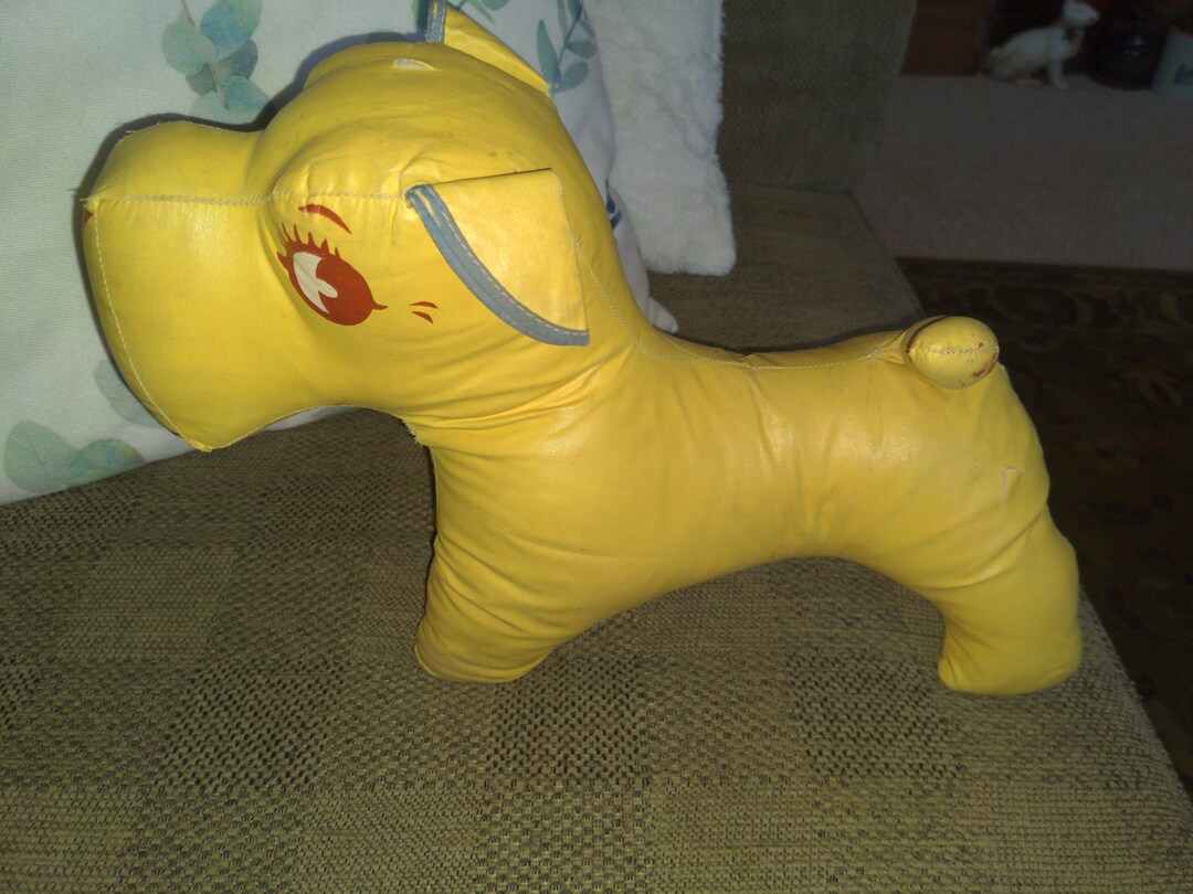 Vintage Vinyl Stuffed Animal Dog Etsy