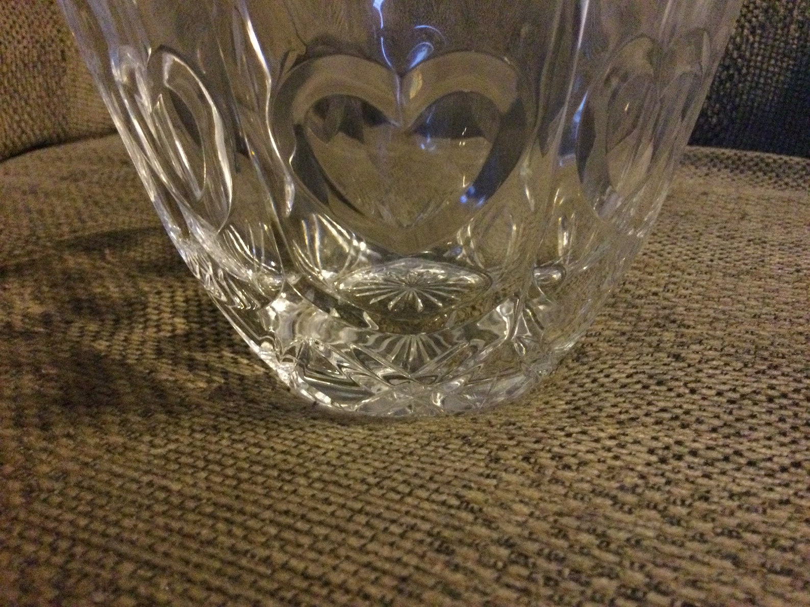 Vintage Crystal Fluted Bowl With Embossed Hearts Just in Time Etsy