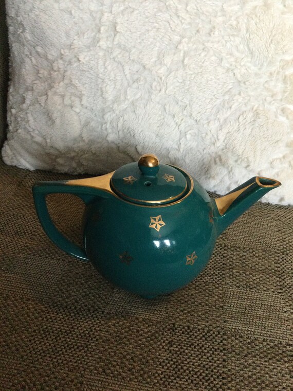 Vintage Teal/turquoise Hall Teapot 6 Cup 0740 Retro/art Deco Etsy