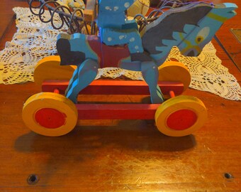 Vintage Folk Art Primitive Wood Painted Toy