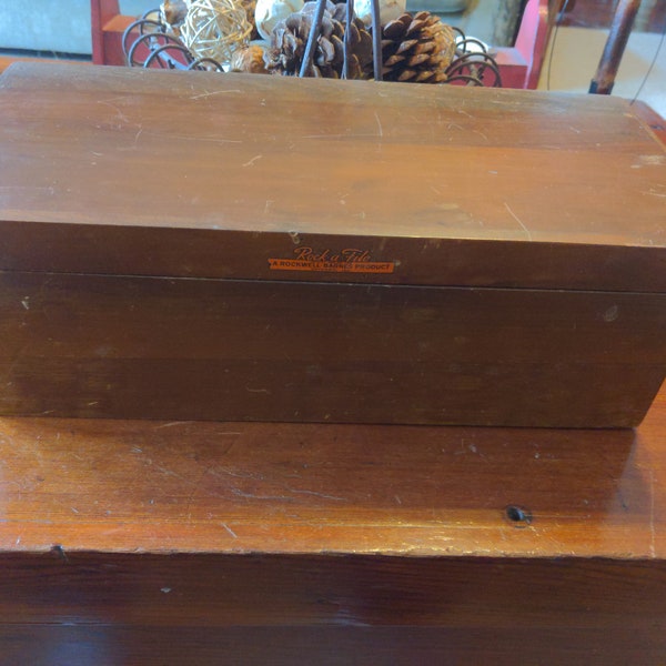 Table Top Card File Chest Antique Wooden Filing Cabinet - Etsy