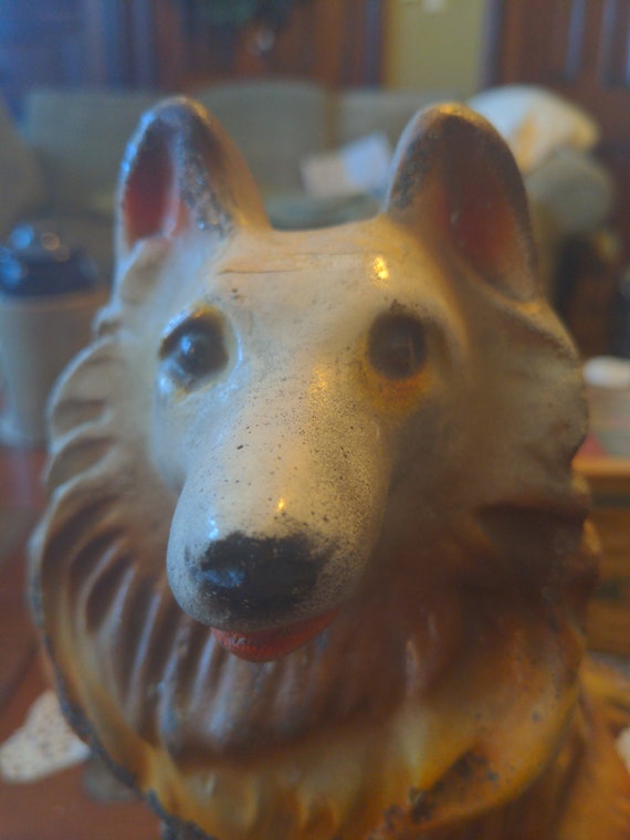Rare Vintage Carnival Chalkware Collie Dog 12 Inches Tall - Etsy