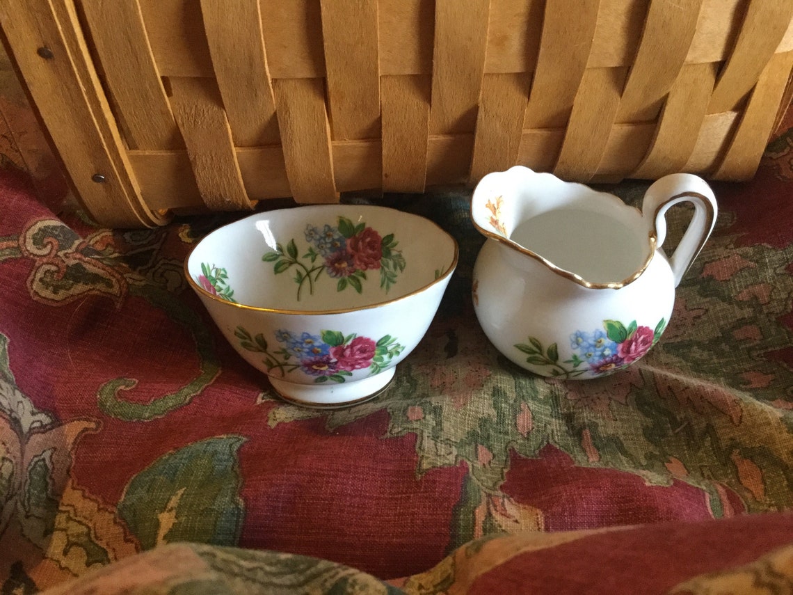 Royal Chelsea English Bone China Miniature Bowl and Pitcher Etsy