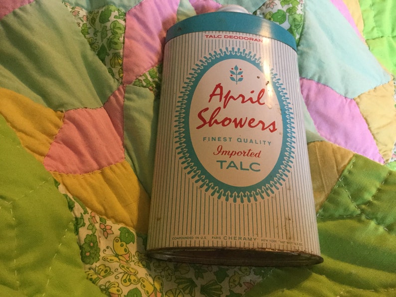 Vintage April Showers Imported Talc Tin Reduced