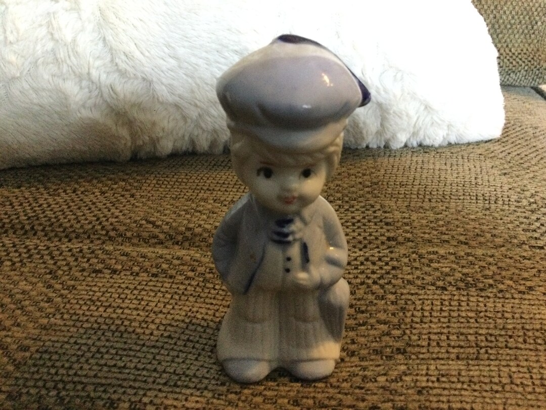 Vintage Porcelain Blue and White Dutch Boy Figurine Adorable 4 Inches ...