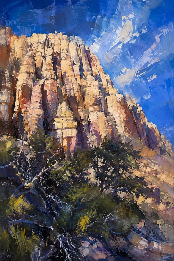 Arizona Sandstone Cliff Printable Wall Art, Abstract Desert Landscape Digital Download, Southwest Decor