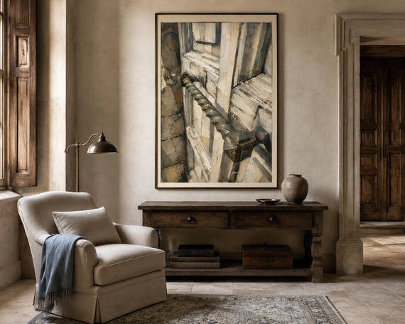 Italian Twisted Door Handle Printable Wall Art, Architectural Detail Digital Download, Rustic Tuscan Decor