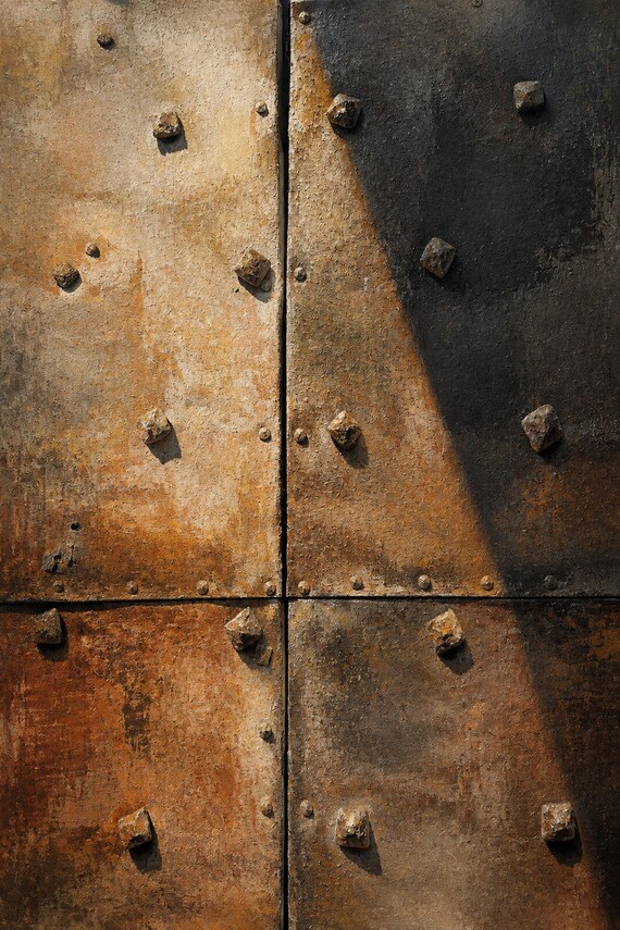 Medieval Metal Door Printable Wall Art, Rustic Architectural Detail Digital Download, European Decor