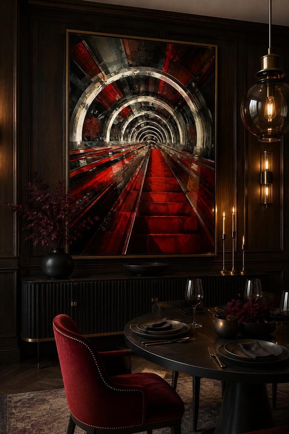 Pompidou Red Escalator Printable Wall Art, Paris Architecture Digital Download, Modern Industrial Decor