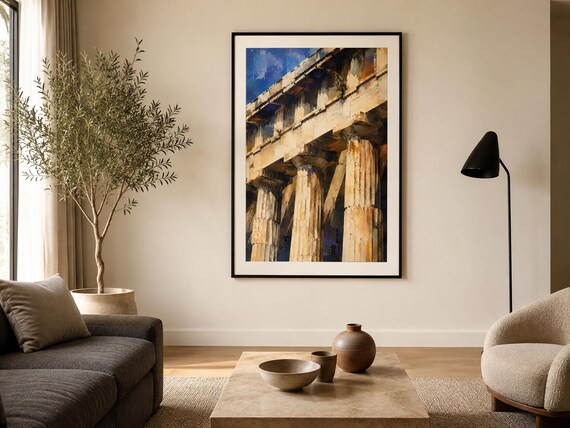 Parthenon Columns Printable Wall Art, Athens Architecture Digital Download, Classical Greek Decor