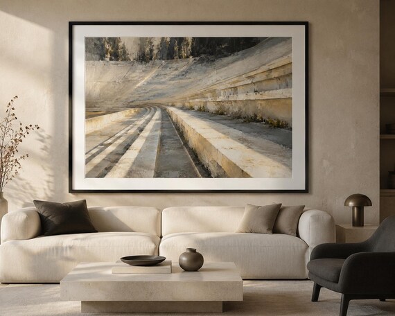 Panathenaic Stadium Printable Wall Art, Athens Architecture Digital Download, Greek Landmark Decor