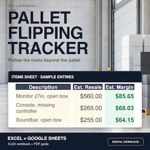 Pallet Flipping Spreadsheet for Liquidation Costs, Stock and Sales Recovery